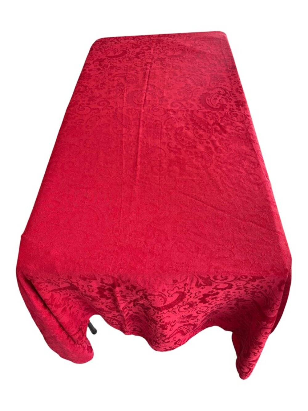 Better Homes & Gardens Red Damask Tablecloth 60"X84" Oblong (2678-1)